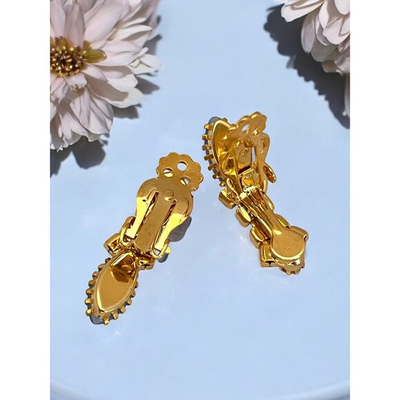 Vintage Brooch & Earring Set Rhinestones Blue Purple Demi-Parure MCM 11I - Picture 12 of 12